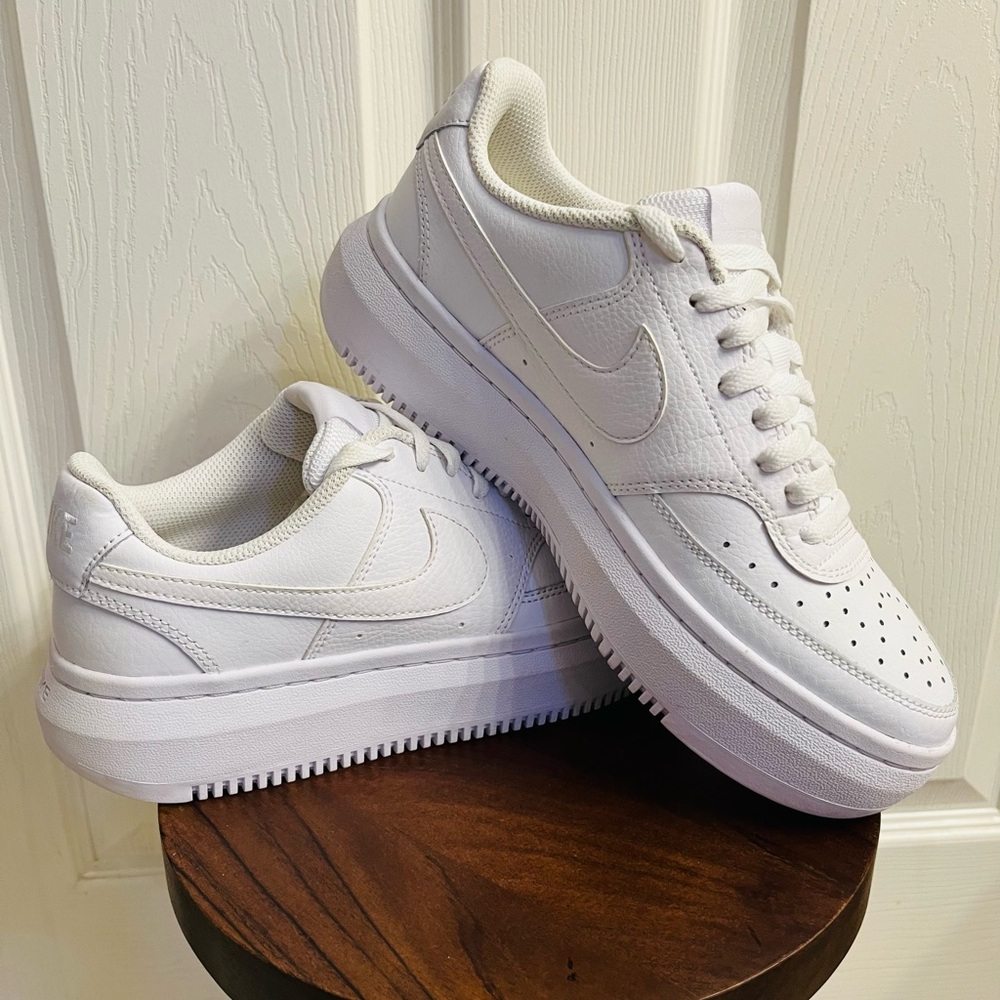 Nike Court Vision Alta LTR Triple White Women’s 9 (DM0113-100) Platform Sneak